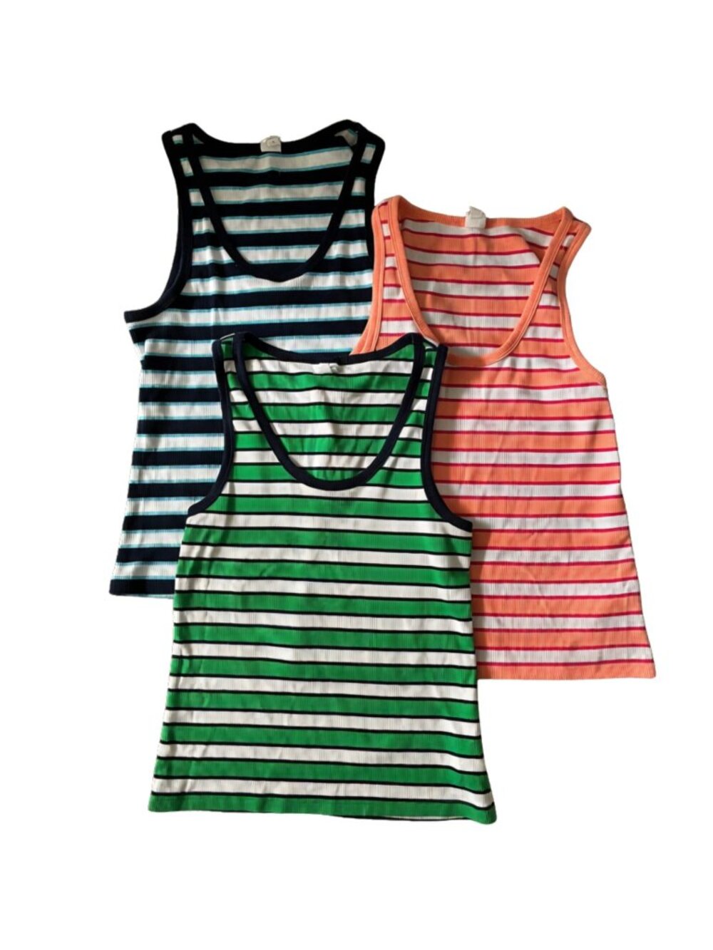 3 Gap Striped Ribbed Tank Tops (Large)